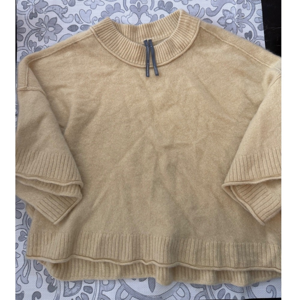 Anthropologie The Coziness Collection Cashmere Sweater Yellow Medium NWT